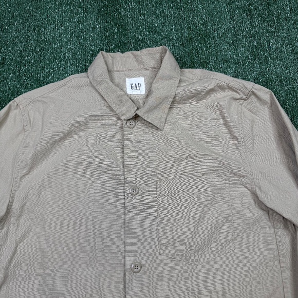 Vintage Y2K Gap Ripstop Shirt Jacket Men's Size L Brown Lightweight Army-Style - Picture 3 of 7